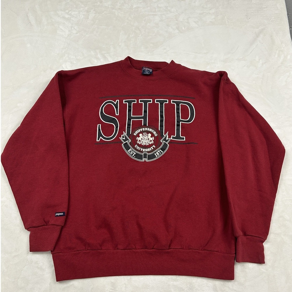 JanSport Sweatshirt Mens XXL Maroon Shippensburg University Vintage USA Made